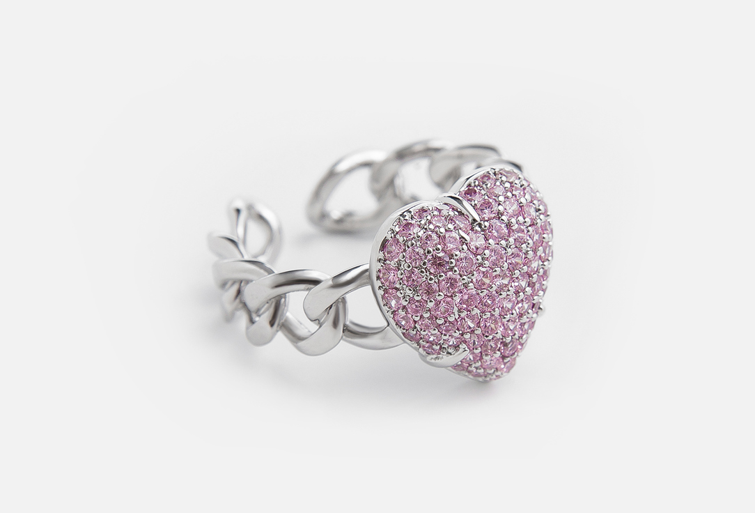 Кольцо с розовым сердцем Attribute Shop Pink heart ring 