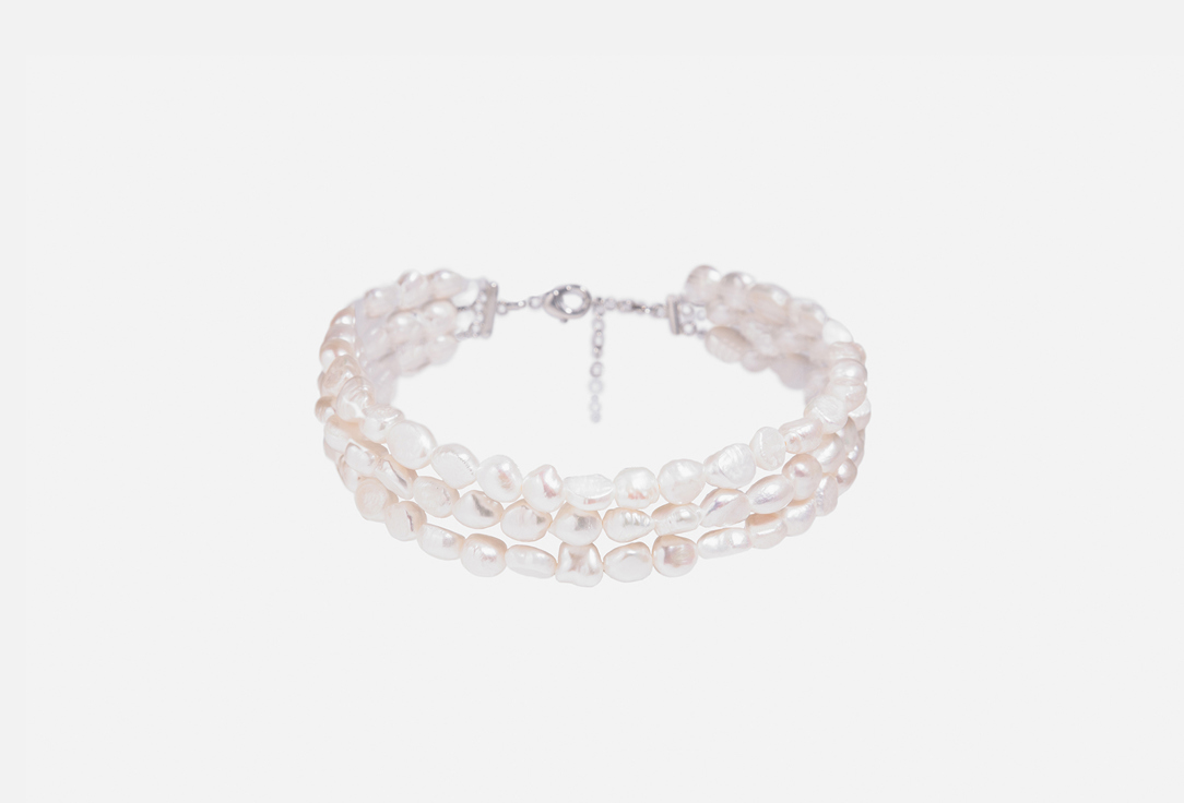 Изображение товара Натуральный жемчуг Чокер тройной с родиевым покрытием для женщин