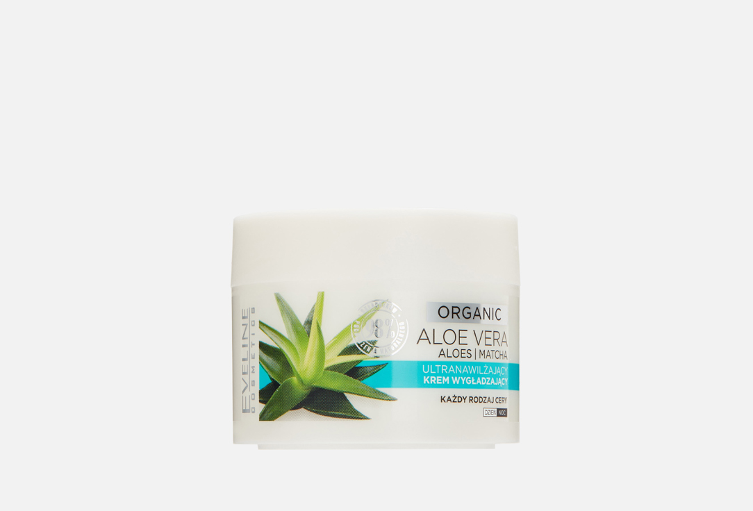 Разглаживающий крем для лица EVELINE Organic Aloe 50 мл eveline organic aloe collagen увлажняюще успокаивающий крем гель для лица норм чувс кожи 50мл