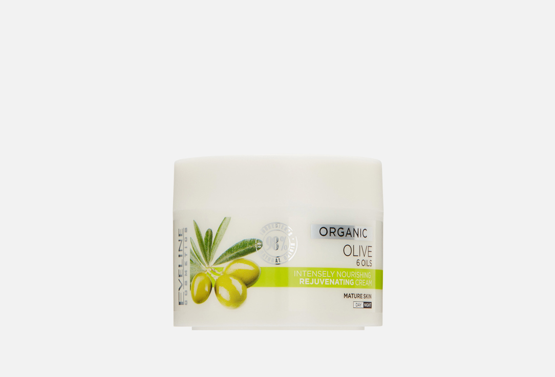 Омолаживающий крем для лица EVELINE Organic Olive 50 мл крем для лица eveline organic ревитализирующий день ночь витамин с 50 мл