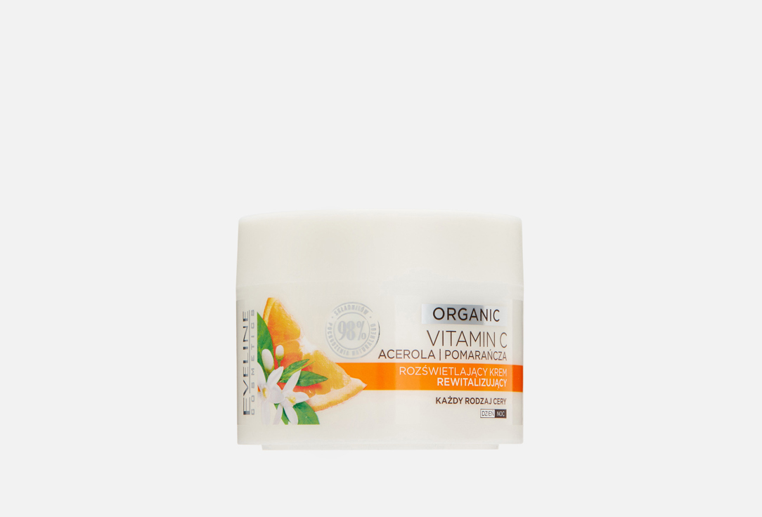 Ревиталирующий крем для лица EVELINE Organic Vitamic C 50 мл омолаживающий крем для лица eveline organic olive 50 мл