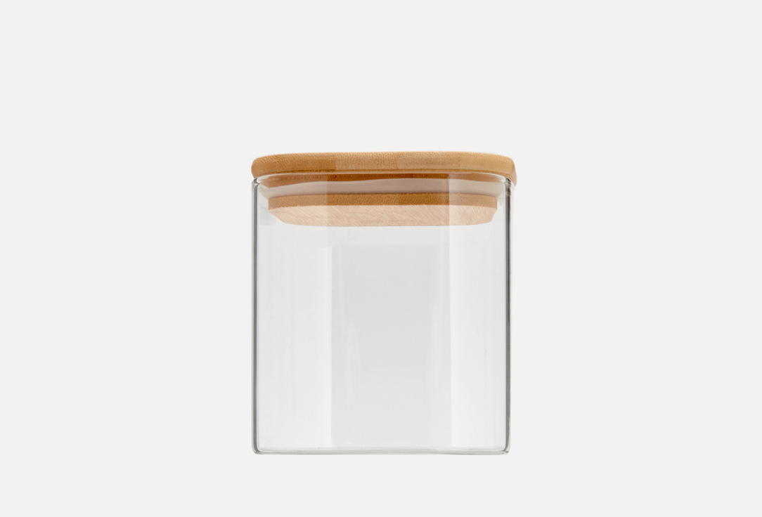Изображение товара Банка для хранения Kimberly квадратная 800 мл с бамбуковой крышкой