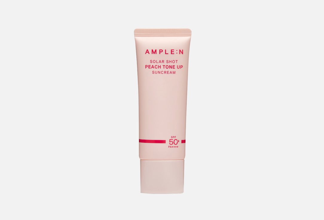 Изображение товара Солнцезащитный крем AMPLE:N SOLAR SHOT PEACH TONE-UP SUNCREAM SPF50+ PA++++ 40 мл