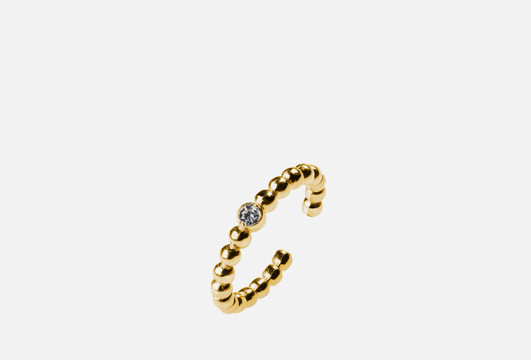 Кольцо серебряное GOLDENGAL Шарики с фианитом 16,5-17,5 мл серьги с фианитом шампань кольцо с подвеской цветок позолота с родированием