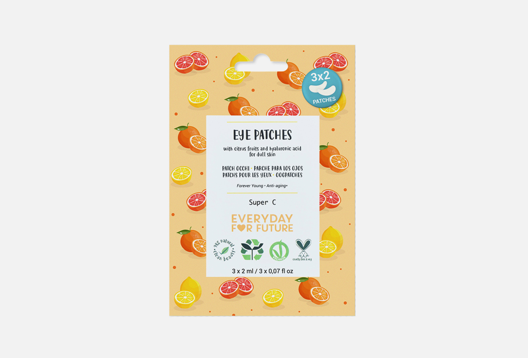 

Патчи для зоны вокруг глаз EVERYDAY FOR FUTURE, Цитрусовый микс 6 шт