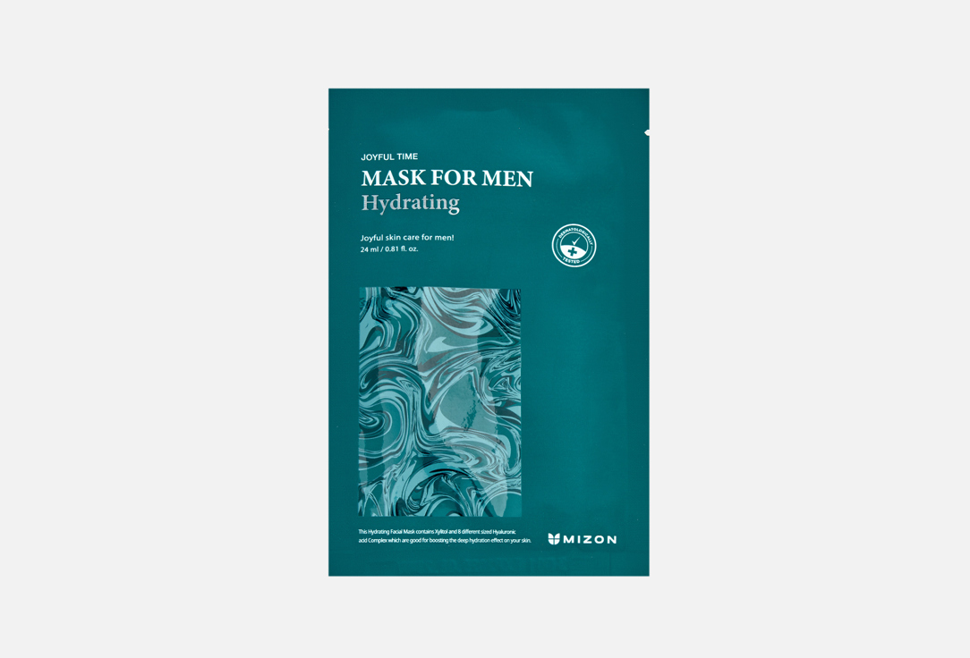 Мужская тканевая маска для лица MIZON JOYFUL TIME MASK FOR MEN HYDRATING 1 шт тканевая маска для лица mizon joyful time essence mask snail 1 шт
