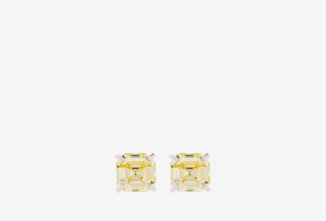 Серьги серебряные TOSYA С фианитом в желтом цвете 2 шт