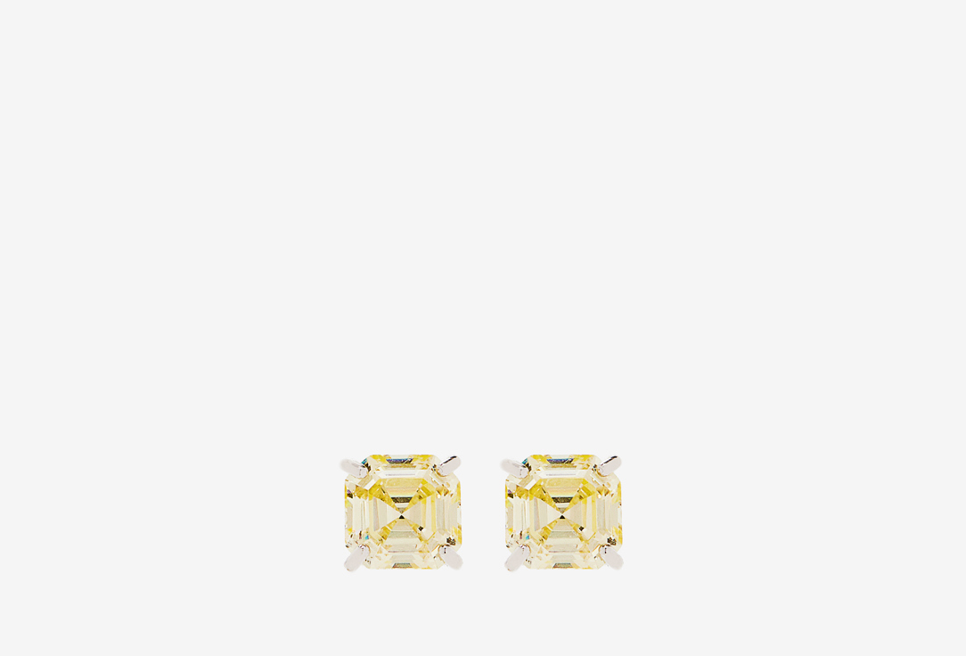 Серьги серебряные TOSYA С фианитом в желтом цвете 2 шт