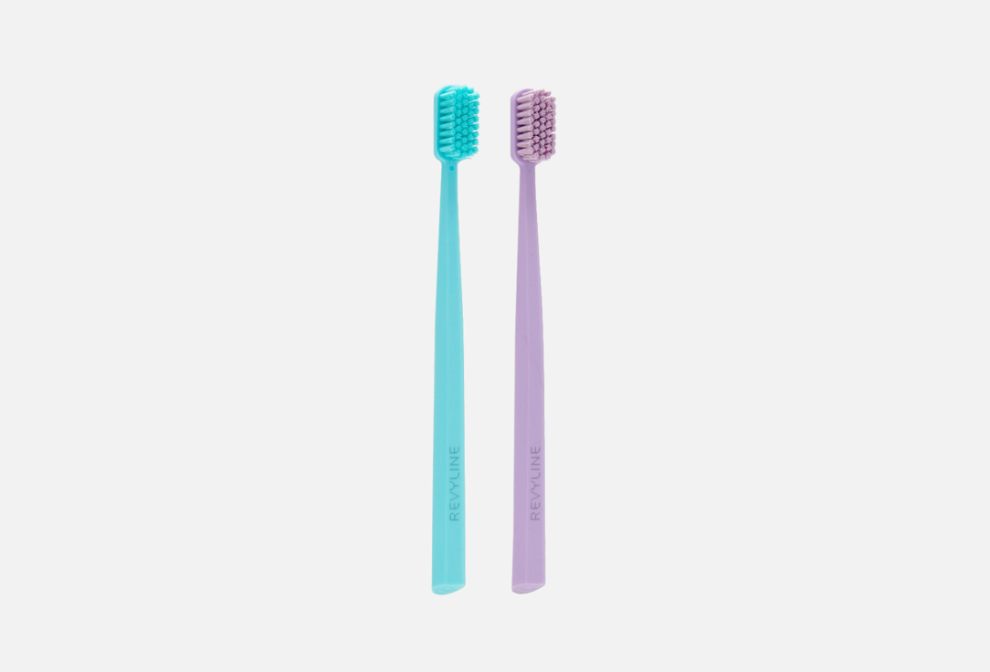 Набор зубных щеток Revyline SM6000 Duo Зеленая+Фиолетовая 