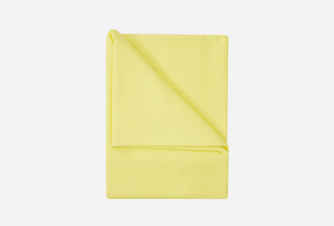 Простыня на резинке MORФEUS Pastel Yellow, желтая, двуспальная