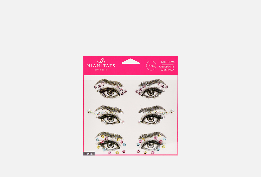 

Кристаллы на клейком слое для лица MIAMITATS, FACE GEMS Hippie 1 шт