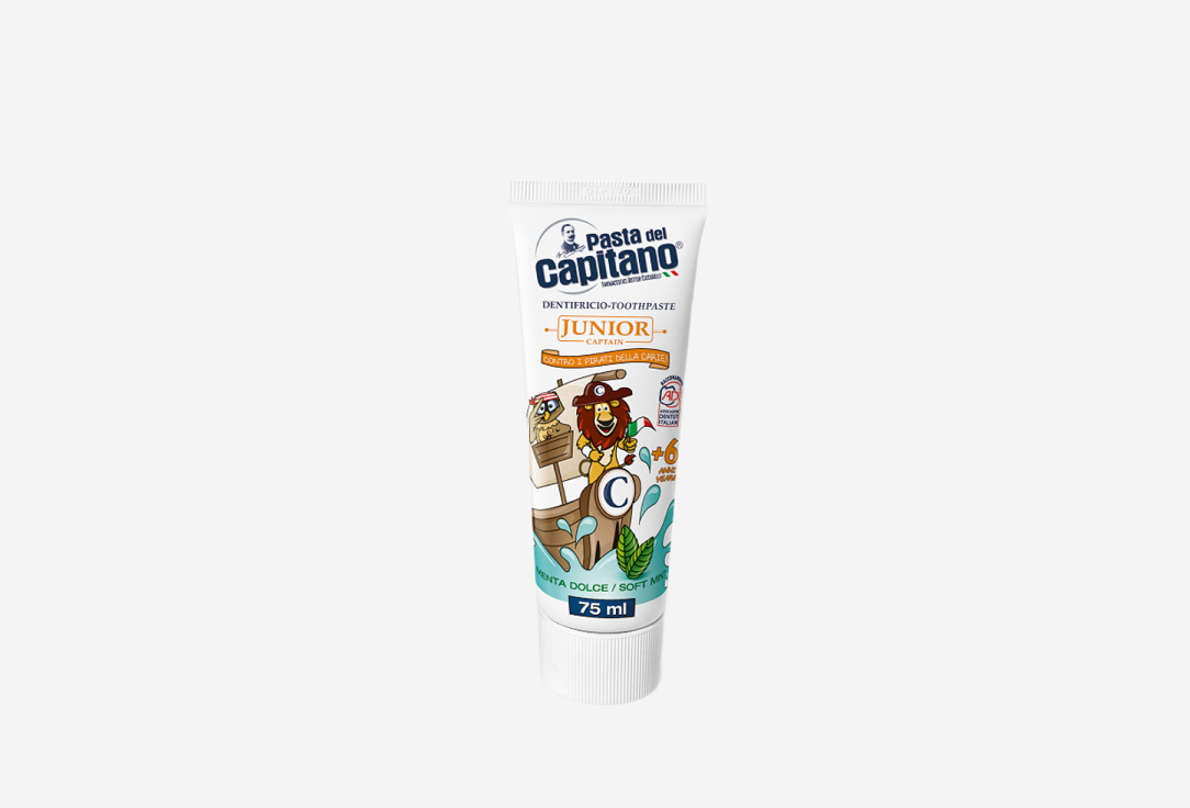 Детская зубная паста PASTA DEL CAPITANO Junior soft mint 6+ 1 шт зубная щетка pasta del capitano whitening soft 1 шт