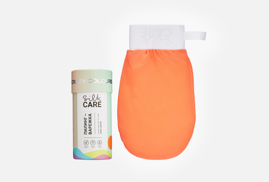 Изображение товара Шелковая варежка для пилинга Silkcare Crazy Colours coral натуральный шелк