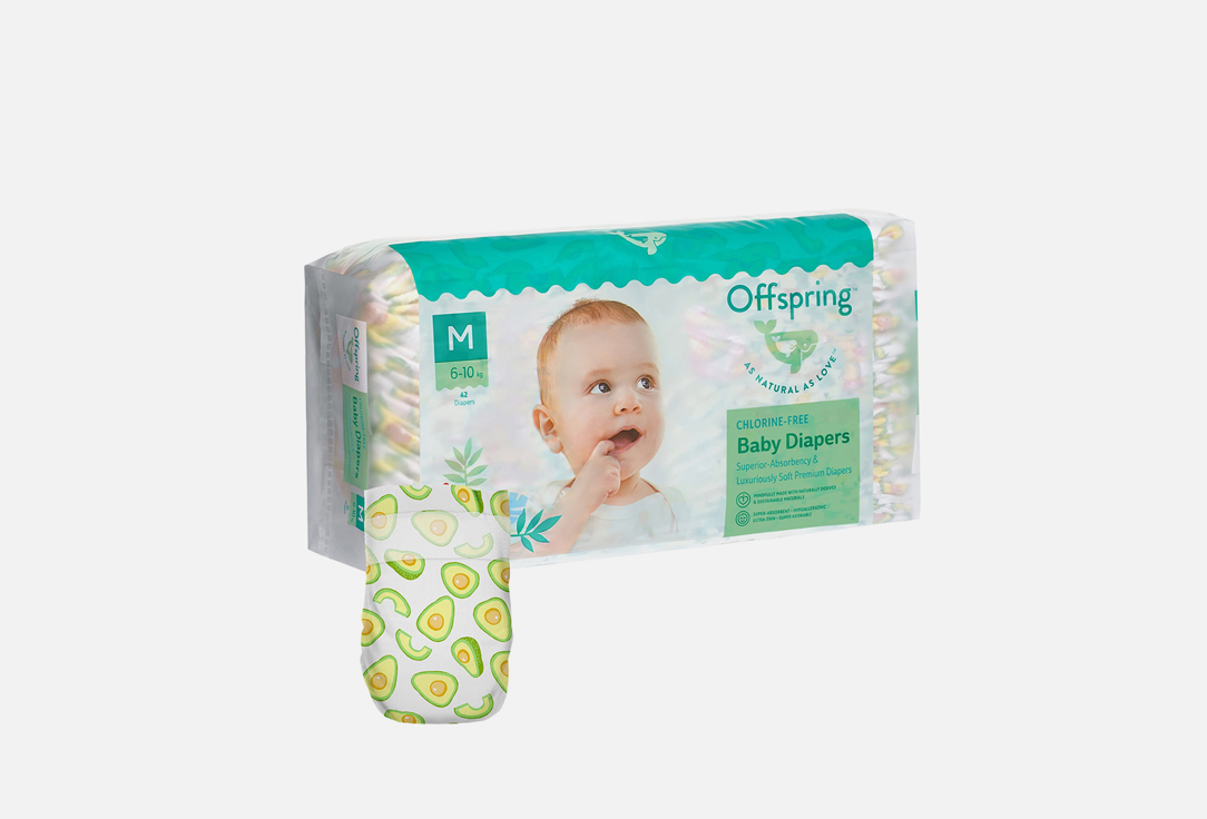 Изображение товара Подгузники Offspring 6-10 кг, авокадо
