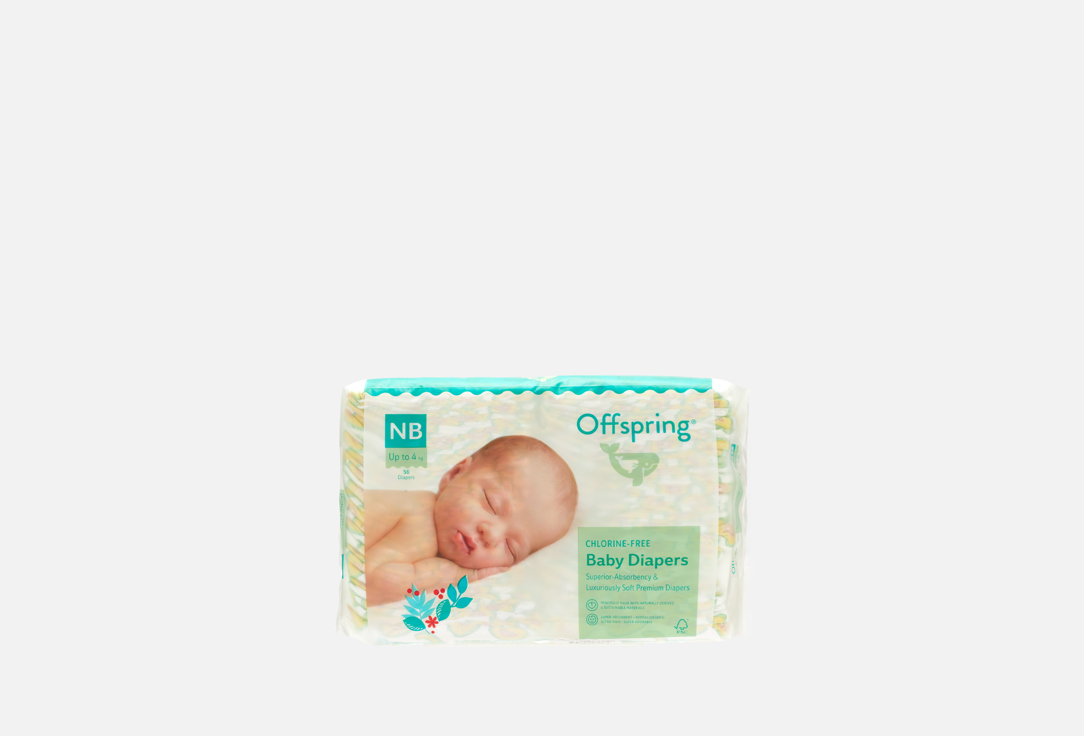 

Подгузники OFFSPRING, 2-4 кг, авокадо 56 шт