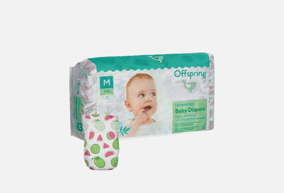 Изображение товара Подгузники Offspring 6-10 кг, арбузы