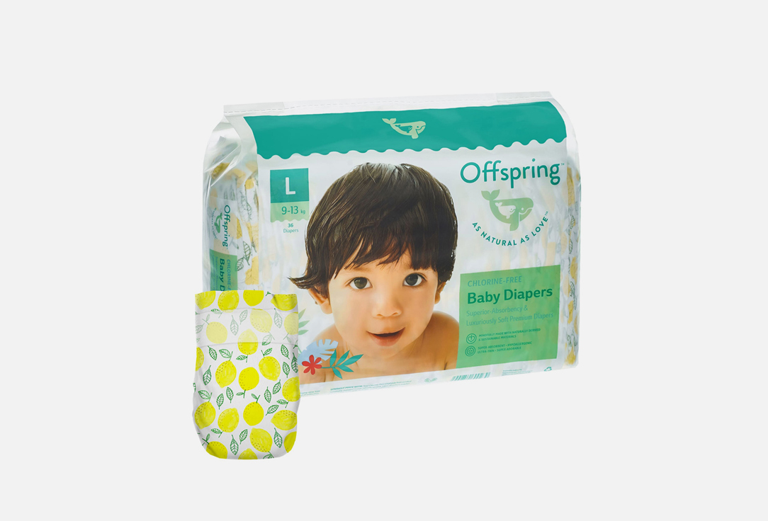 Изображение товара Подгузники Offspring 9-13 кг, лимоны