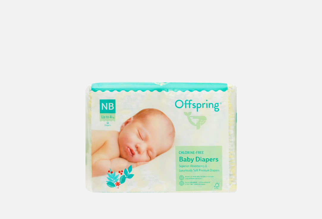 Изображение товара Подгузники Offspring для новорожденных 2-4 кг, мягкие и надежные