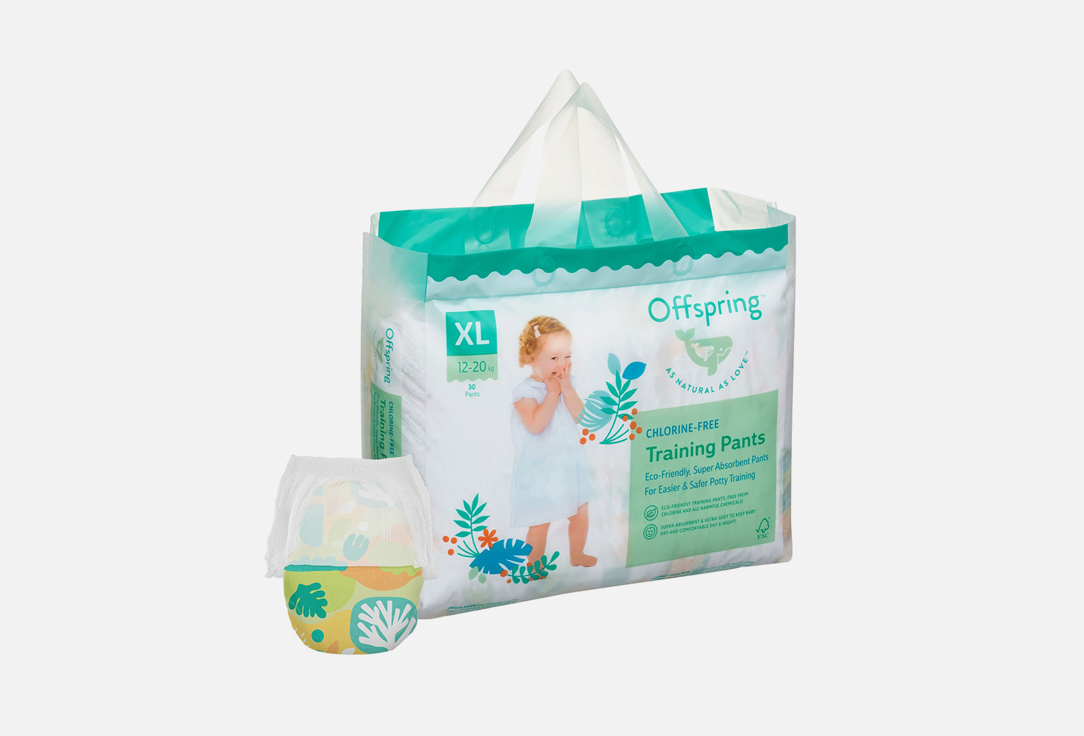 

Трусики-подгузники OFFSPRING, 12-20 кг, лес 30 шт