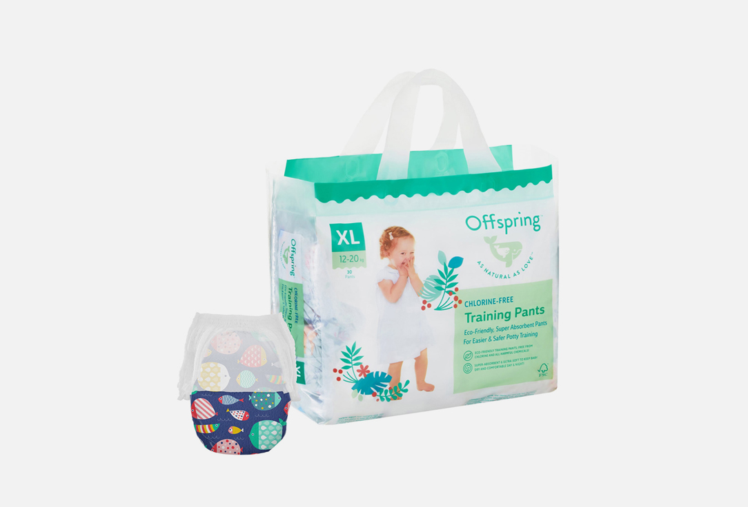 Изображение товара Трусики-подгузники Offspring 12-20 кг, рыбки