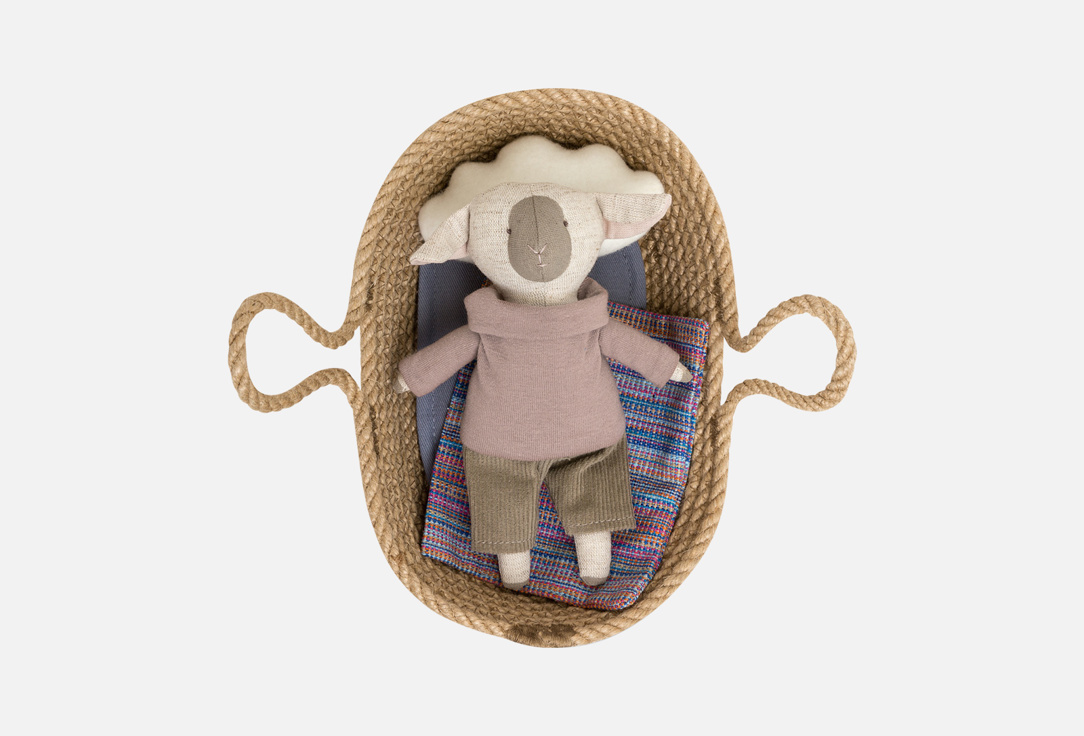 

Мягкая игрушка в корзинке LUKNO, Папа Барашек-Алекс 1 шт