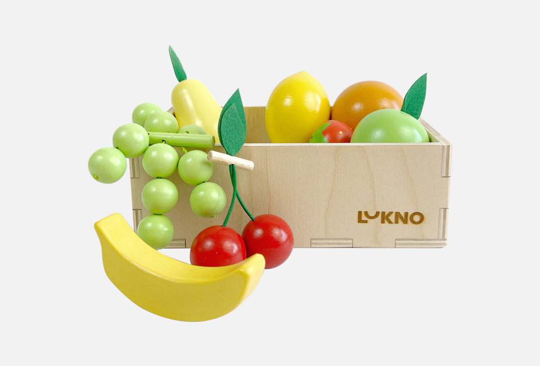 Набор деревянных игрушечных фруктов LUKNO В ящике 1 шт цена и фото