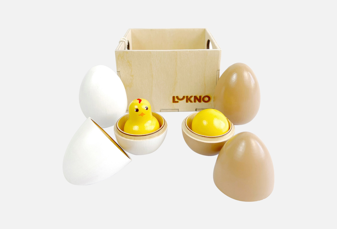 Набор деревянных игрушечных яиц LUKNO в ящике 