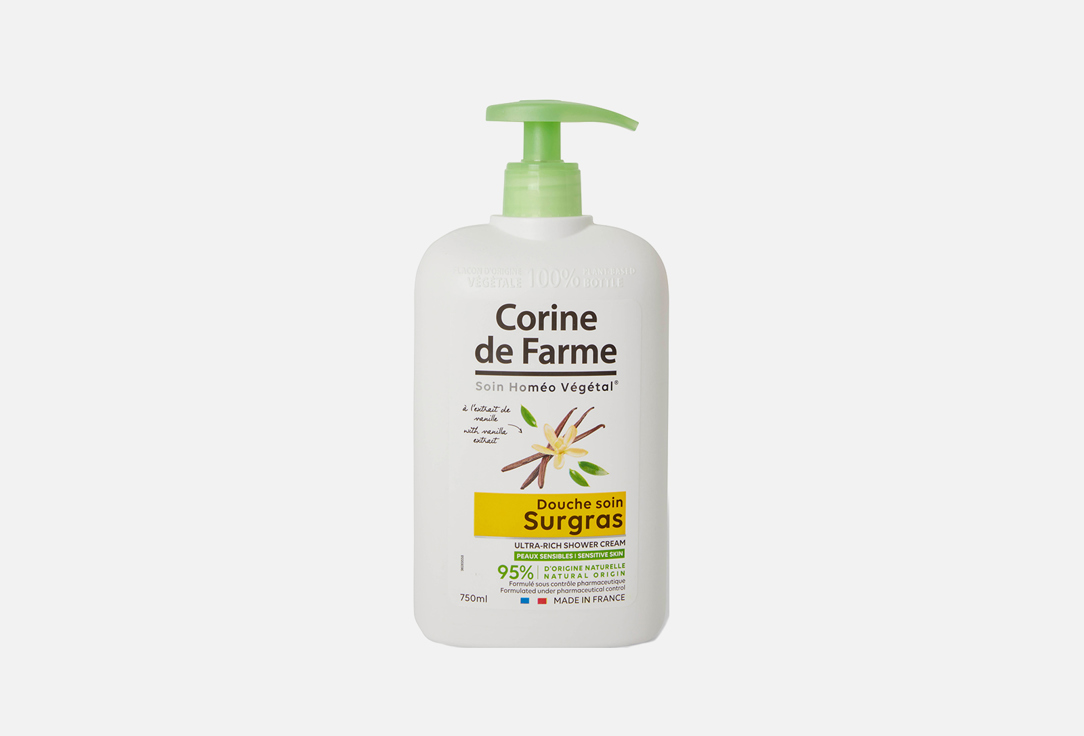 Крем для душа CORINE DE FARME Vanilla extract 750 мл крем для душа corine de farme крем для душа ультра насыщенный с экстрактом кокоса ultra rich shower cream with coconut extract