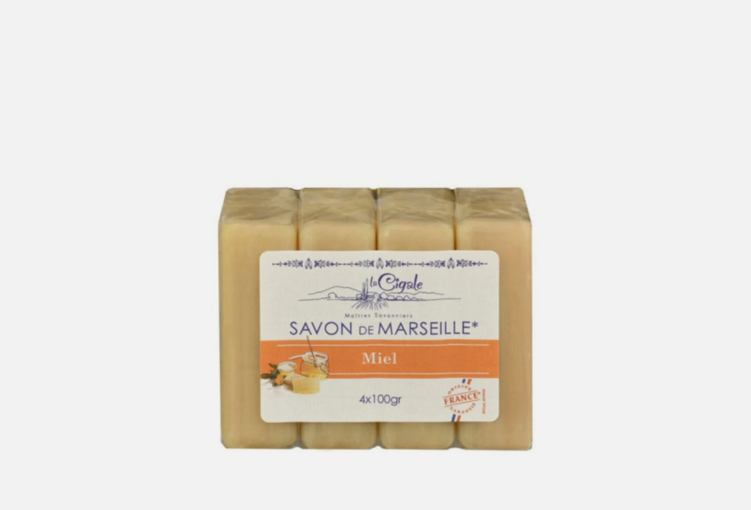 цена Мыло LA CIGALE Марсельское, с мёдом 4 шт