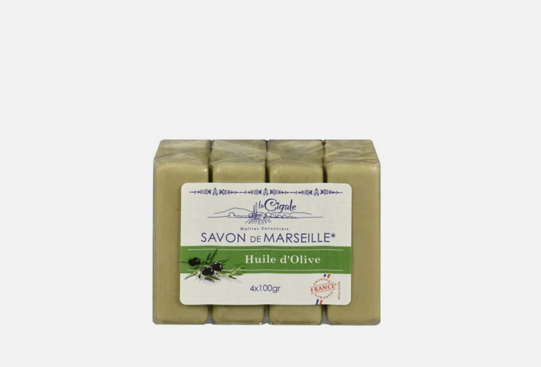 Мыло LA CIGALE Марсельское, с оливой 4 шт цена и фото