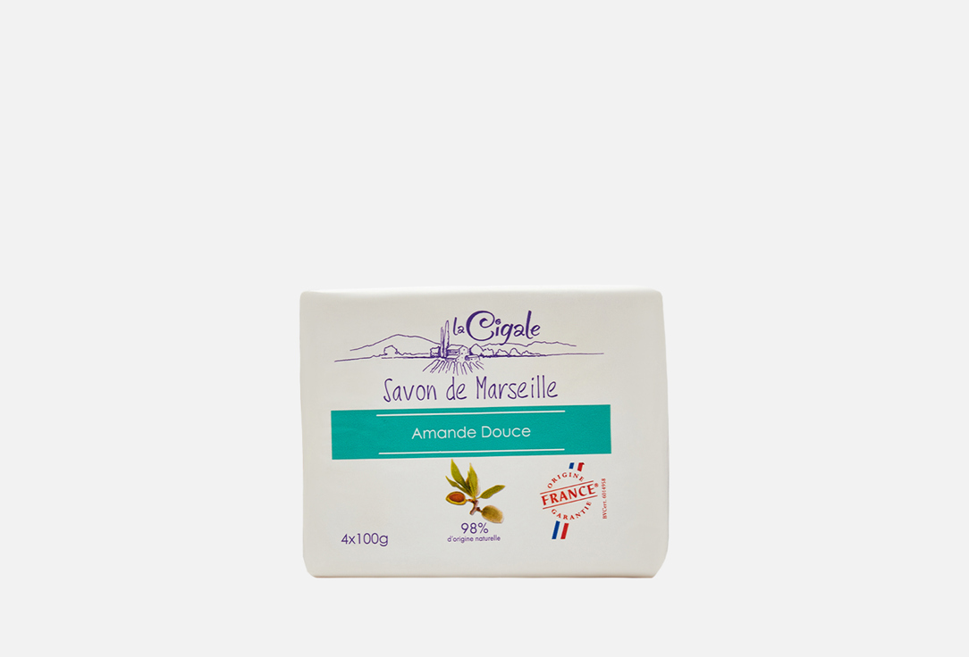 

Мыло LA CIGALE, Марсельское, с миндалем 4 шт
