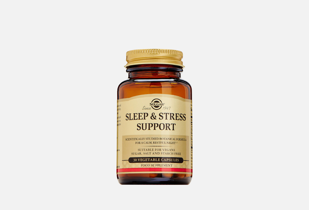 Биологически активная добавка SOLGAR Sleep & Stress Support 30 шт биологически активная добавка solgar taurine 500 mg 50 шт