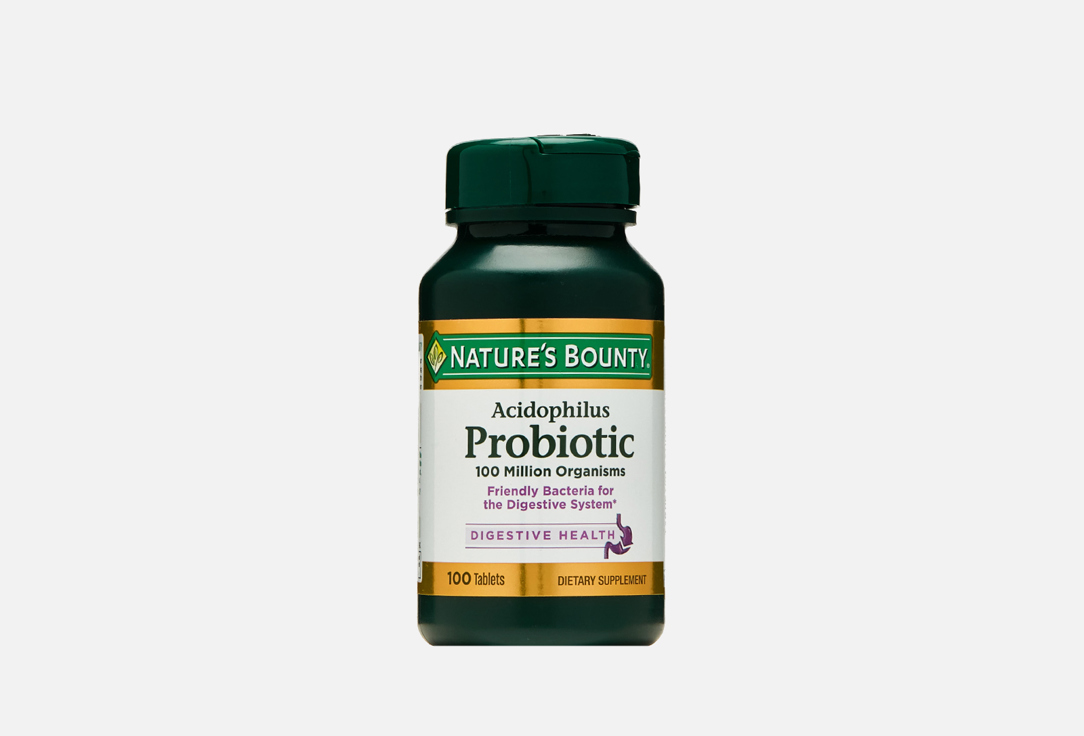 Биологически активная добавка NATURE’S BOUNTY Acidophilus Probiotic Tablets 100 шт биологически активная добавка в таблетках селен nature’s bounty natural selenium 50 mcg 100 шт