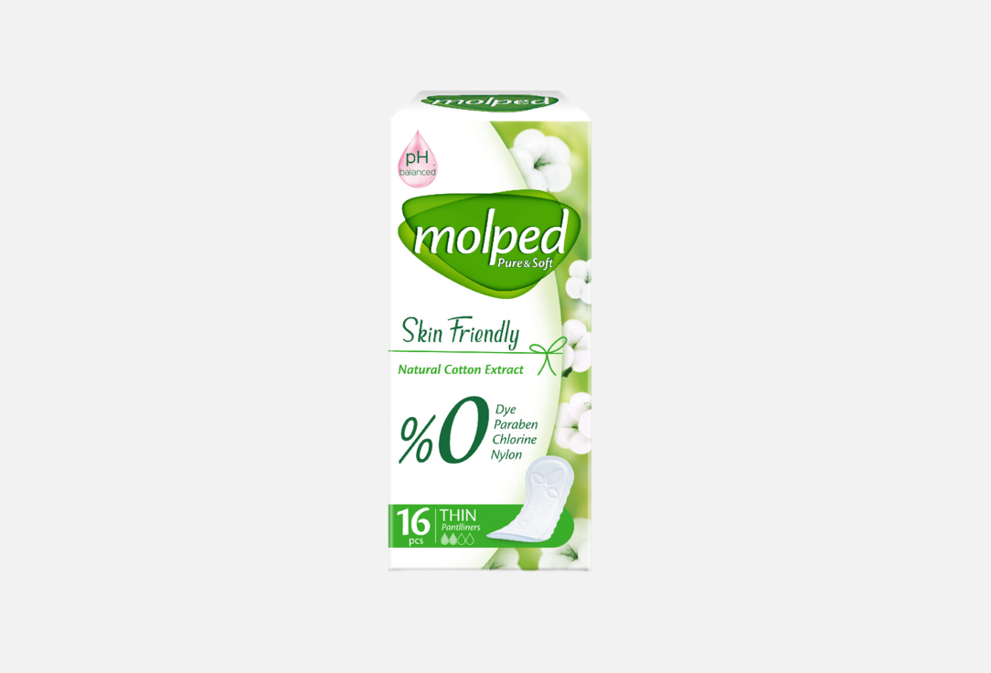 Ежедневные прокладки MOLPED Pure & soft 16 шт molped прокладки ежедневные антибактериальные 2 капли 16 шт белый