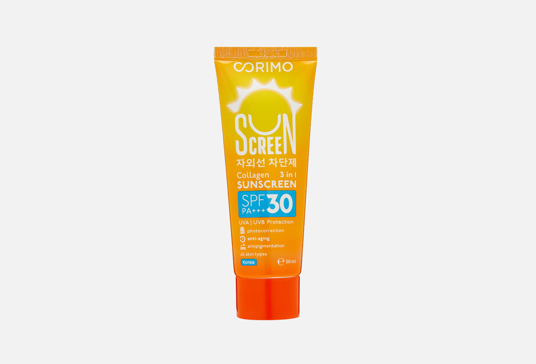 Солнцезащитный крем для лица и тела SPF 30 CORIMO Collagen Face & Body Anti-Aging Sun Cream Waterproof 50 мл солнцезащитный крем водостойкий eco earth face