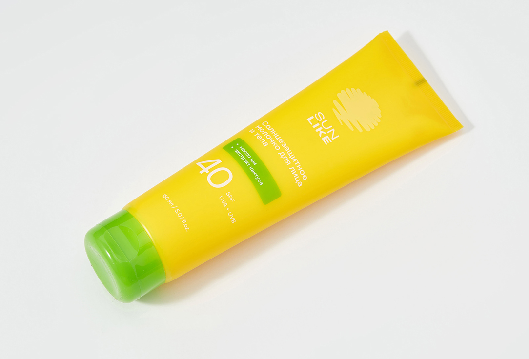 Солнцезащитное молочко для лица и тела SPF40 Sunlike Shea butter and cactus extract 