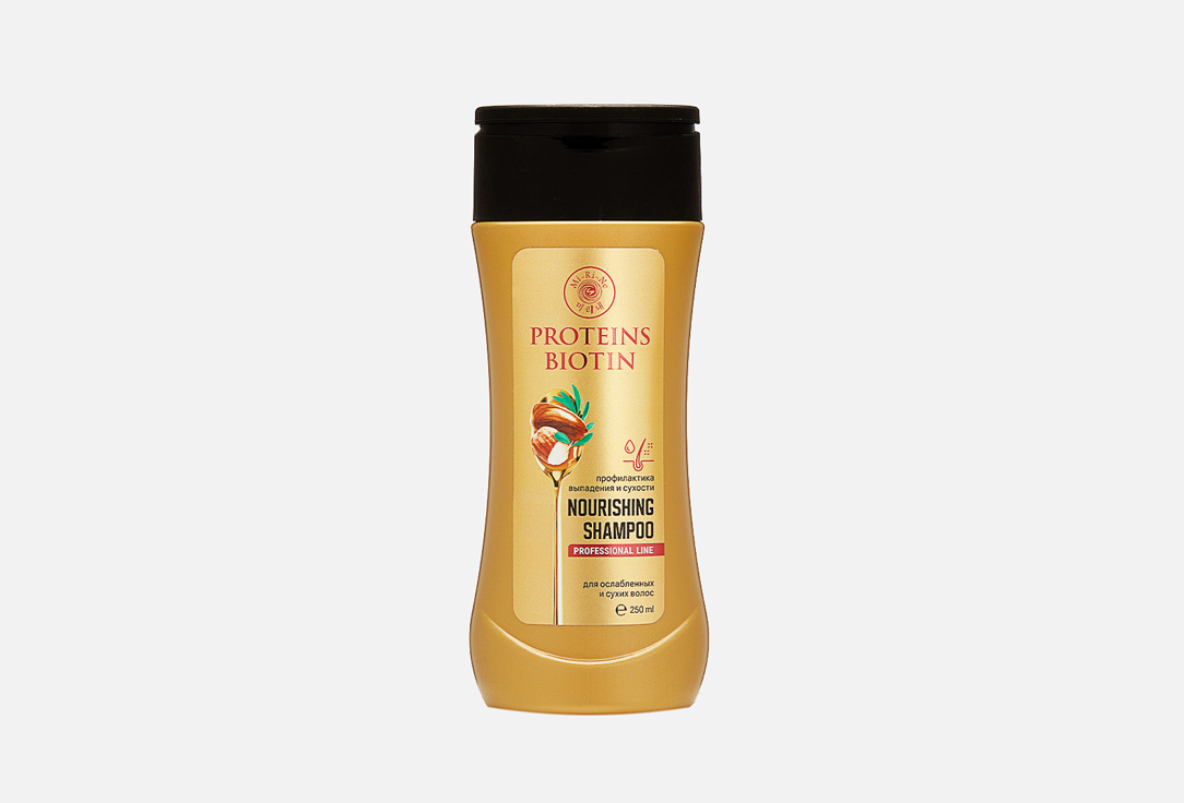 Шампунь для ослабленных и сухих волос MI-RI-NE Protein shampoo-nutrition 250 мл шампунь для тонких и ослабленных волос пшеница и лен шампунь 250мл
