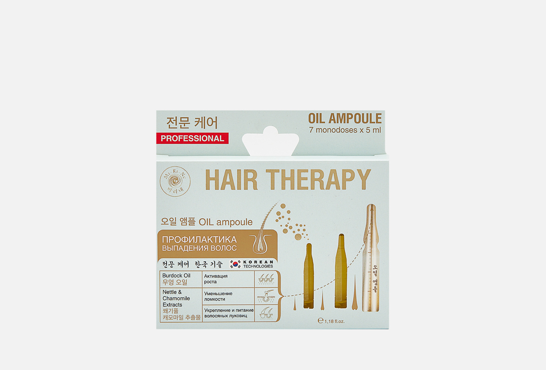 Масляный комплекс для волос MI-RI-NE Prevention of hair loss 7 шт масло для волос восстанавливающее mi ri ne профилактика выпадения волос 7×5 мл