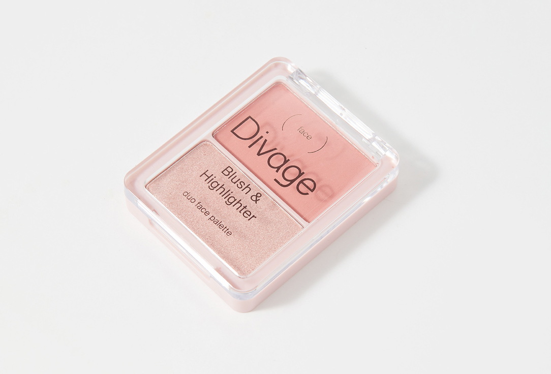 Палетка для лица Divage Blush & Highlighter Duo Face Palette розовый / розовое золото