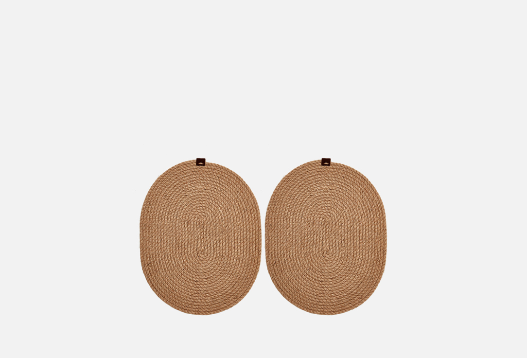 

Набор сервировочных салфеток ПОЛЕ, Коричневый, Овальные из джута 2 шт