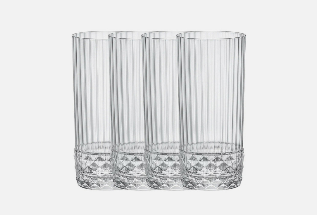 Изображение товара Набор высоких стаканов Bormioli Rocco AMERICA 20s 4 шт 400 мл стильный и долговечный дизайн