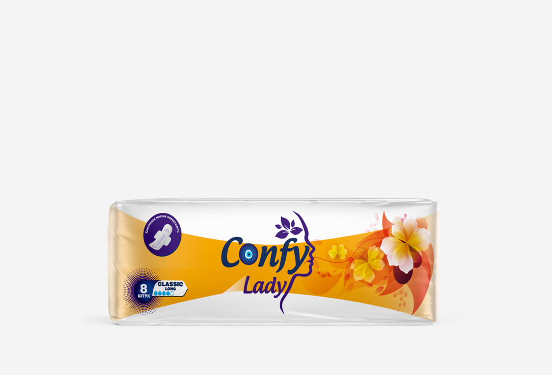 

Гигиенические прокладки CONFY, Classic long с крылышками 8 шт