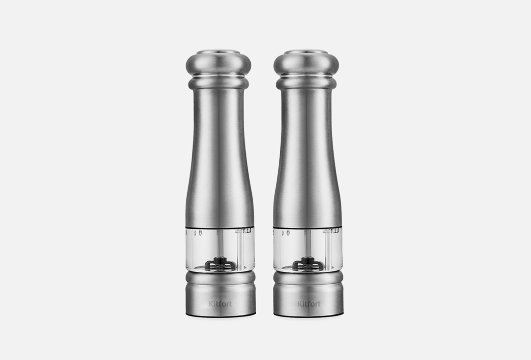 

Набор автоматических мельниц для соли и перца KITFORT, Прозрачный, KT-2030 1 шт