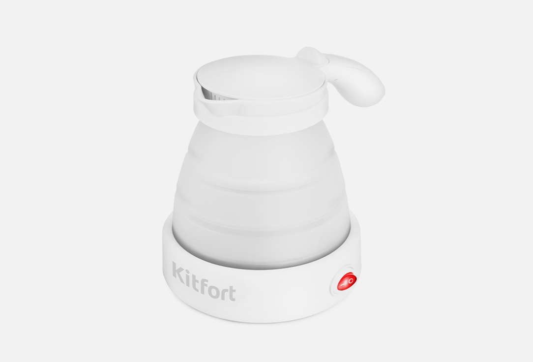 Изображение товара Компактный складной дорожный электрический чайник Kitfort KT-667-1 белый