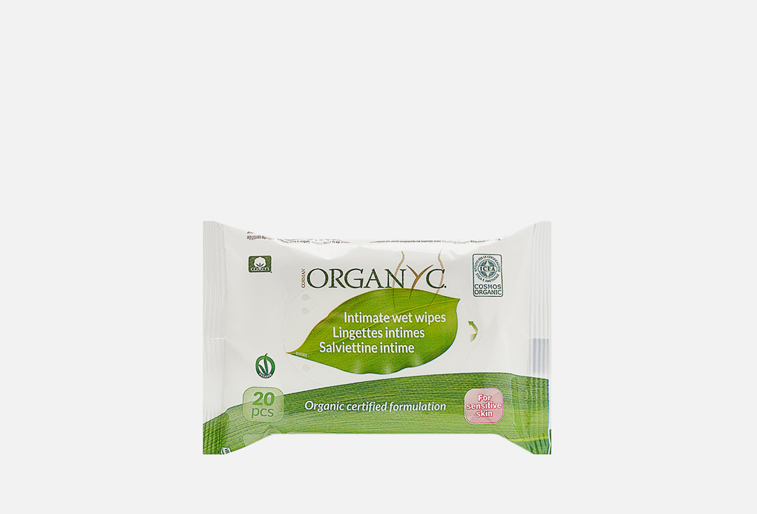 Влажные салфетки ORGANYC Для интимной гигиены 20 шт органические влажные салфетки для интимной гигиены masmi natural cotton 20 шт