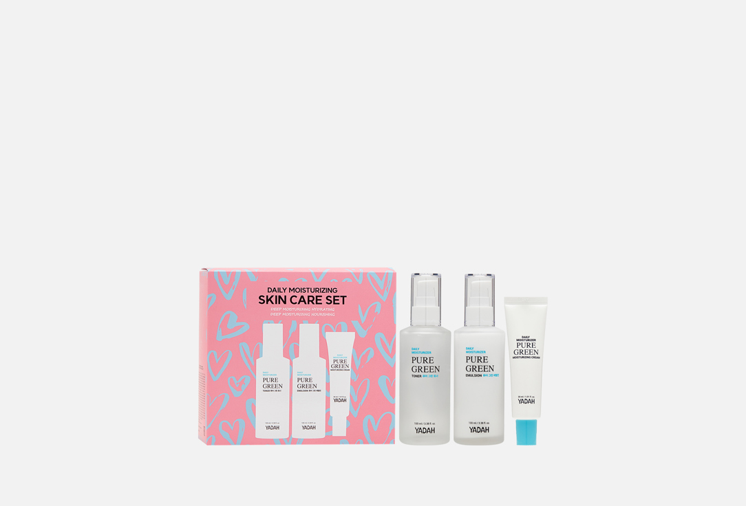 Набор по уходу за кожей лица YADAH Daily moisturizing skin care set 3 шт