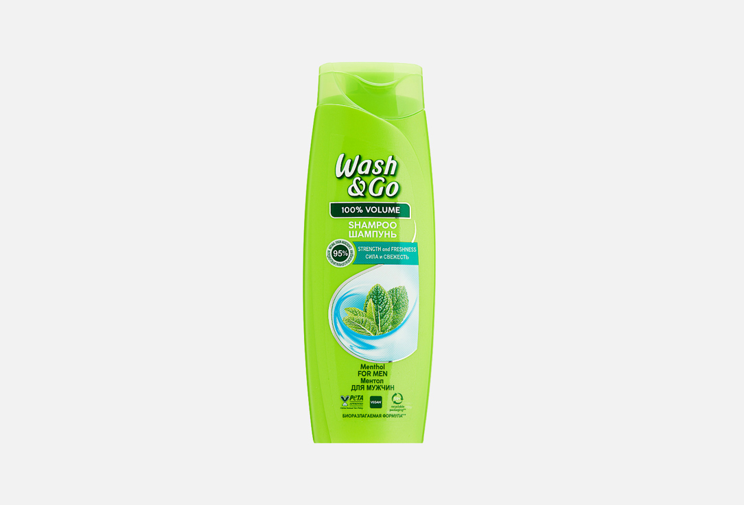 Изображение товара Wash & Go MENTHOL шампунь для мужчин с ментолом 360 мл