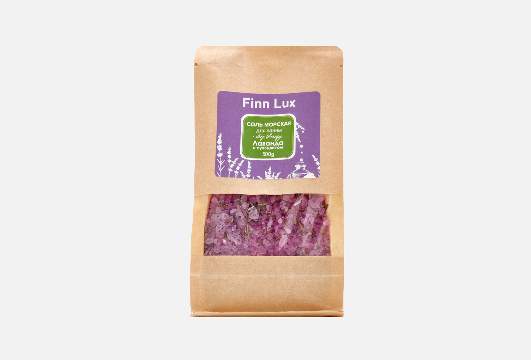 Ароматическая соль для ванны FINN LUX Lavender with dried flowers 500 г