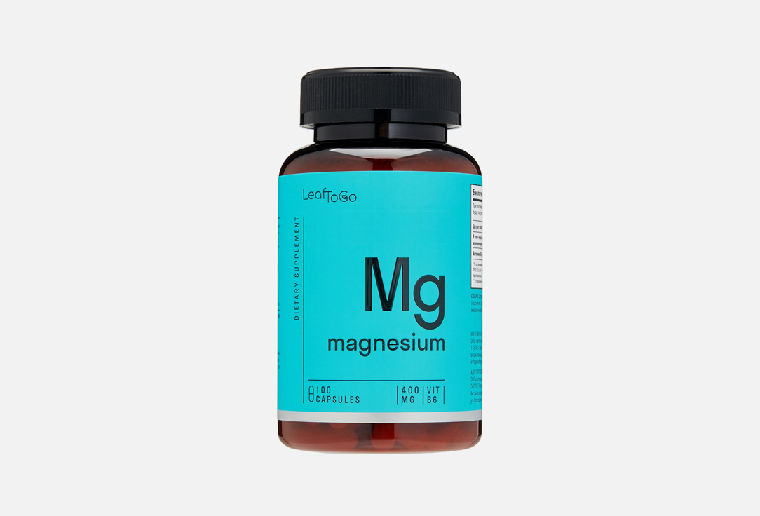 

БАД для поддержки сердечно-сосудистой системы LEAFTOGO, Магний цитрат 400 мг в капсулах 100 шт