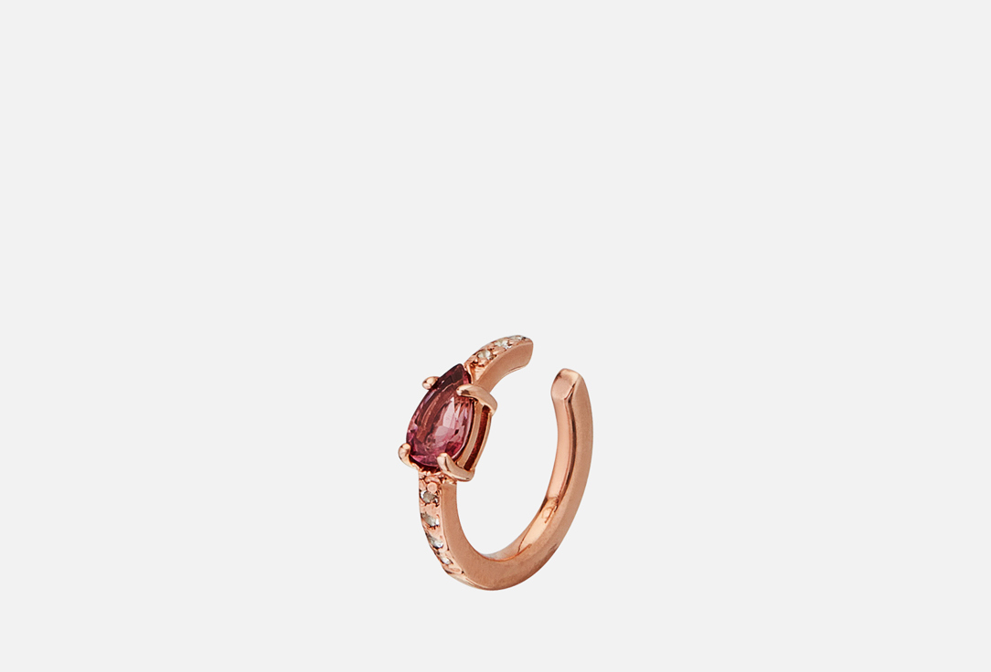 moonka позолоченное кольцо с розовым турмалином Кафф MOONKA С турмалином 1 шт